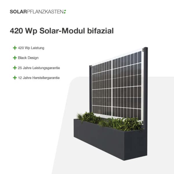 Solarpflanzkasten 420/400 Aluminium anthrazit bifazial "premium line" – Bild 4