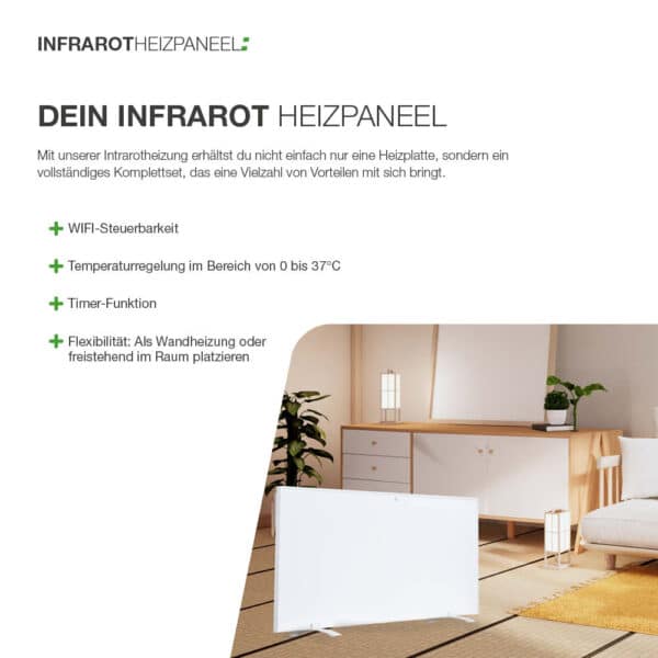 Infrarot Heizpaneel mit Wifi (1000 Watt) – Bild 3