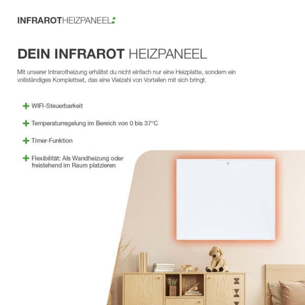 Infrarot Heizpaneel mit Wifi (350 Watt) – Bild 3