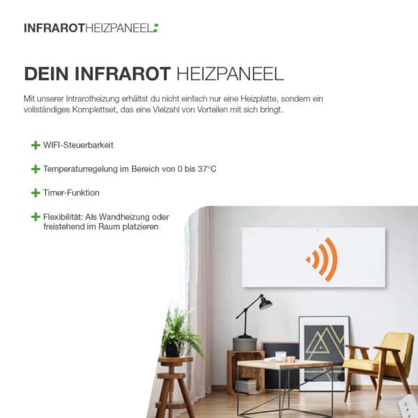 Infrarot Heizpaneel mit Wifi (700 Watt) – Bild 3