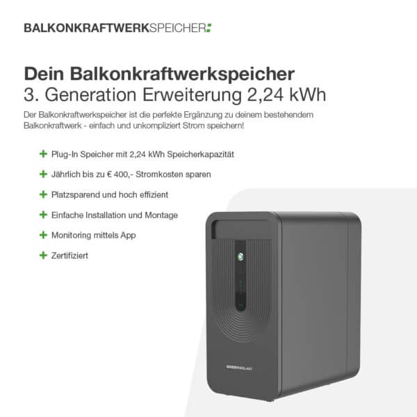 Balkonkraftwerkspeicher 3. Generation Erweiterung 2,24 kWh – Bild 5