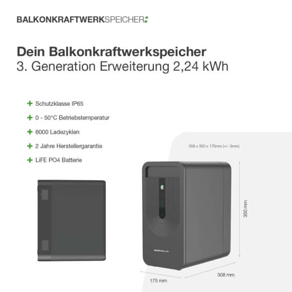 Balkonkraftwerkspeicher 3. Generation Erweiterung 2,24 kWh – Bild 6