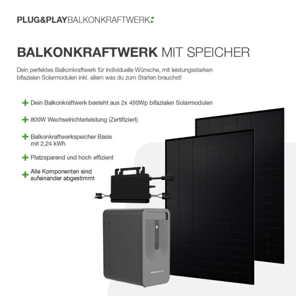 20339 Balkonkraftwerk Basic 900:800 Bifazial Mit Balkonkraftwerkspeicher V3 Generation Basis 2,24 Kwh 02