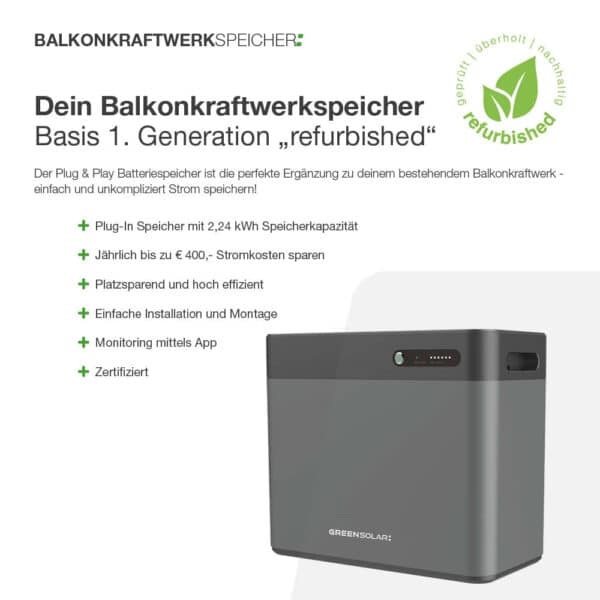 Balkonkraftwerkspeicher Basis 1. Generation "refurbished" – Bild 3