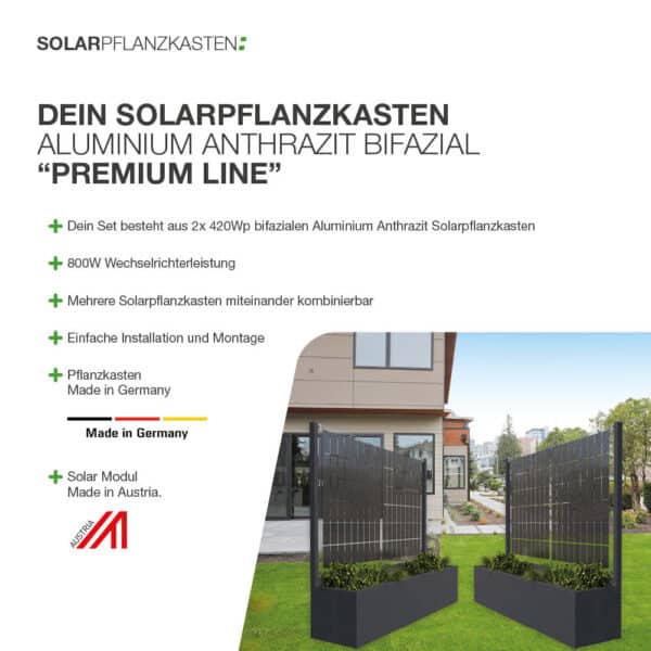 Solarpflanzkasten 840/800 Aluminium anthrazit bifazial “premium line” – Bild 3