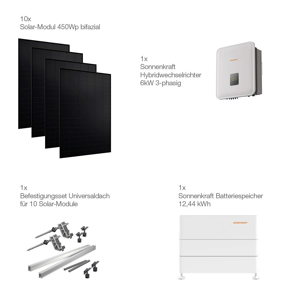 21100 Solaranlage Universaldach 4kwp Mit Speicher 12,44kwh 10