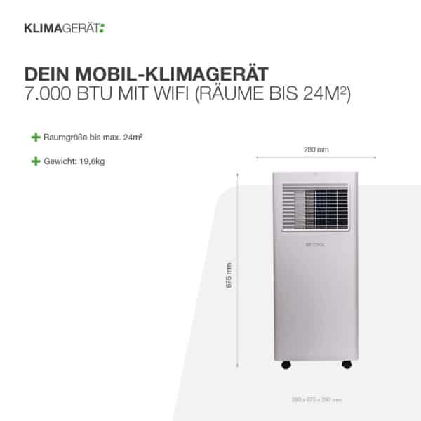 Mobil-Klimagerät 7.000 BTU mit Wifi (Räume bis 24m²) – Bild 5