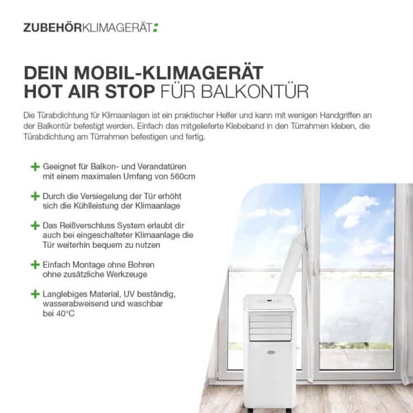 Mobil-Klimagerät Hot Air Stop für Balkontür – Bild 3