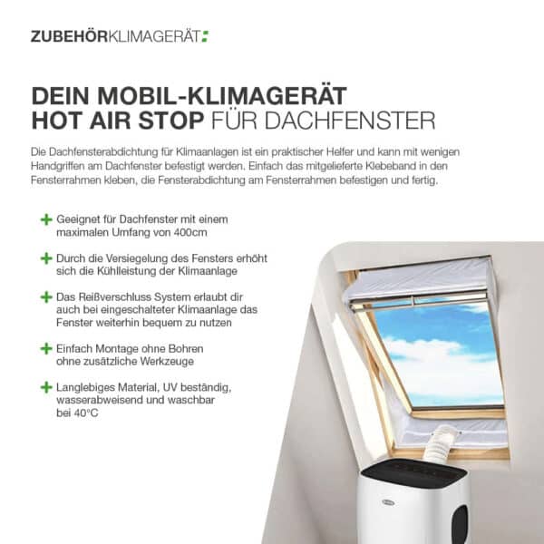 Mobil-Klimagerät Hot Air Stop für Dachfenster – Bild 3