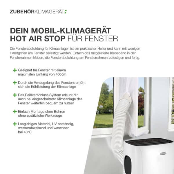 Mobil-Klimagerät Hot Air Stop für Fenster – Bild 3