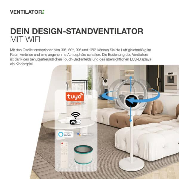 Design-Standventilator mit Wifi – Bild 4