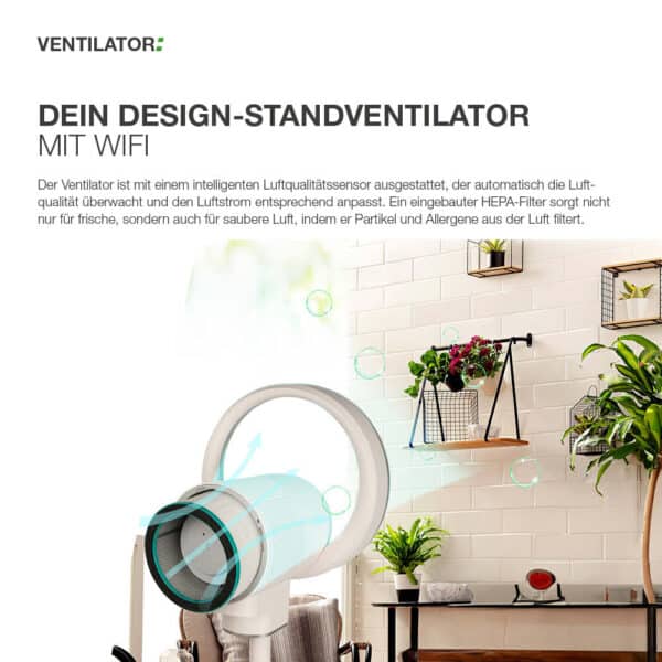 Design-Standventilator mit Wifi – Bild 5