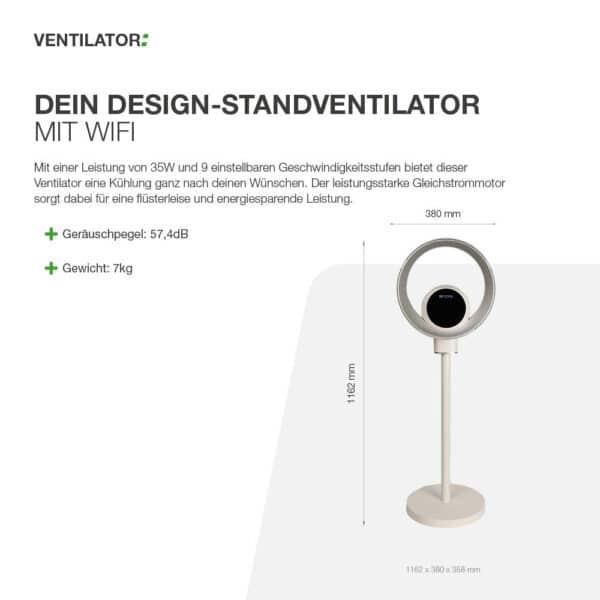 Design-Standventilator mit Wifi – Bild 6