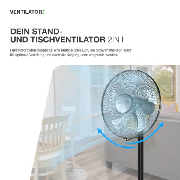 Stand- und Tischventilator 2in1 – Bild 4