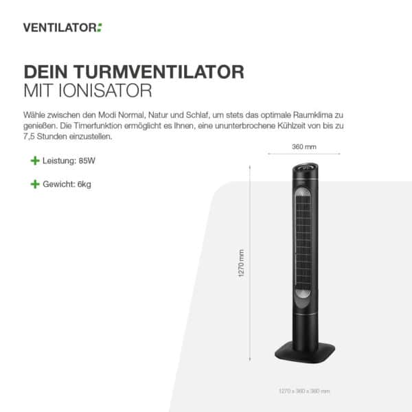 Turmventilator mit Ionisator – Bild 6