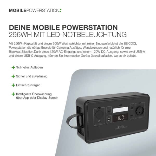 Mobile Powerstation 296Wh mit LED-Notbeleuchtung – Bild 3