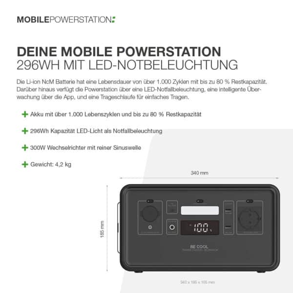 Mobile Powerstation 296Wh mit LED-Notbeleuchtung – Bild 4