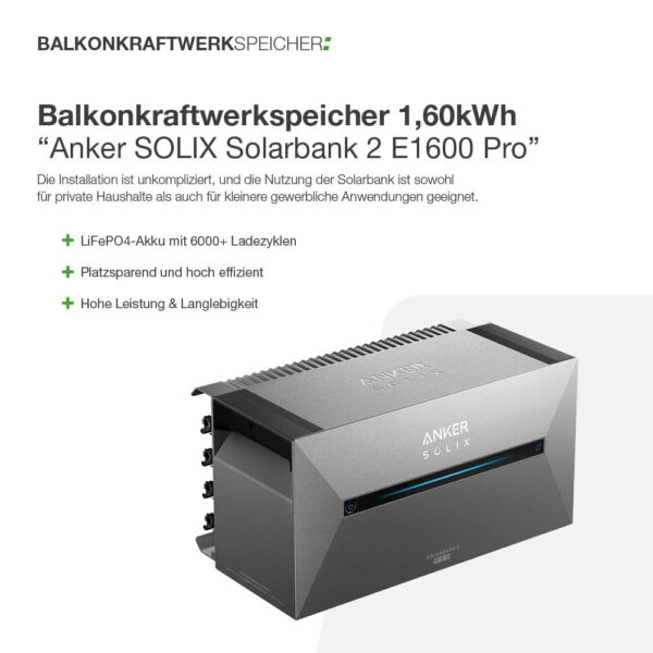 13100 Balkonkraftwerkspeicher 1,60kwh “anker Solix Solarbank 2 E1600 Pro” 04