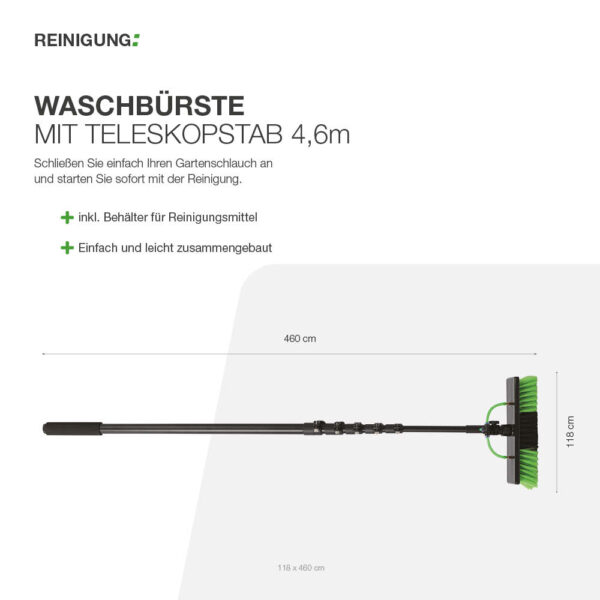 10053 Waschbürste Mit Teleskopstab 4,6m Inkl Nano Molekularer Photovoltaikreiniger 1 Lt 5% Verdünnung 04