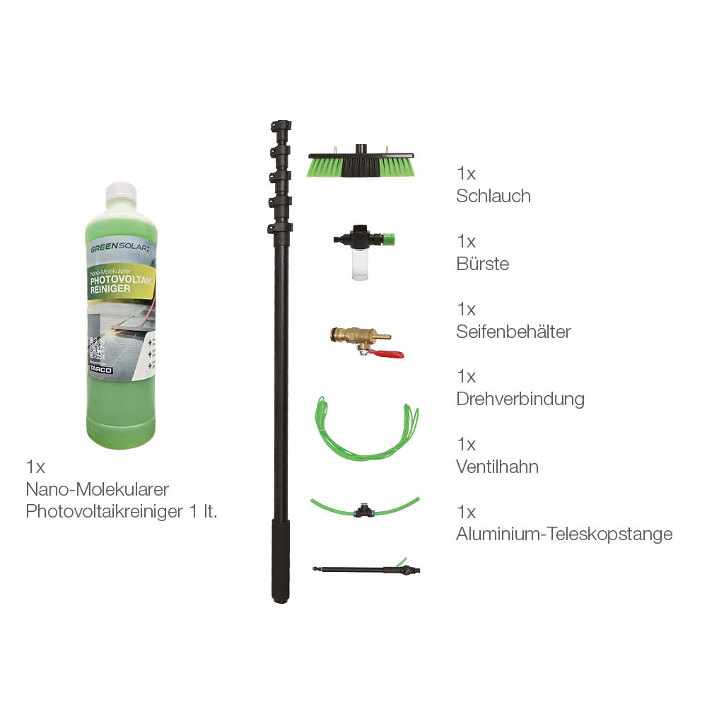 10053 Waschbürste Mit Teleskopstab 4,6m Inkl Nano Molekularer Photovoltaikreiniger 1 Lt 5% Verdünnung 07