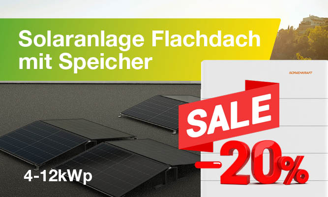 Solaranlage Flachdach mit Speicher