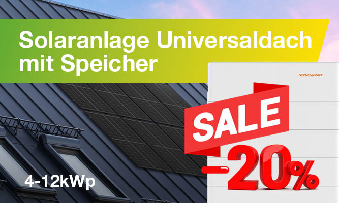 Solaranlage Universaldach mit Speicher